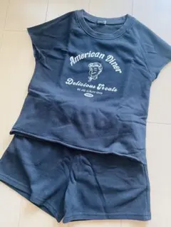 ブラック Tシャツ・ショートパンツセット