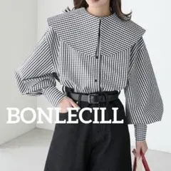美品　BONLECILL ボリュームスリーブ ２way ビックカラーシャツ　F