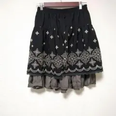【axes femme】刺繍入りスカート　フリル　レース　レトロ 166