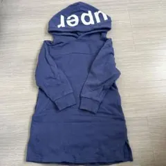 ネイビー フード付き パーカー "Super"