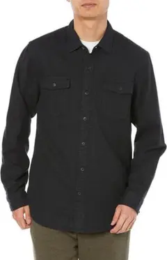 ⭐️匿名配送⭐️フランネルシャツ 2ポケット スリムフィット 長袖 メンズ ブラック