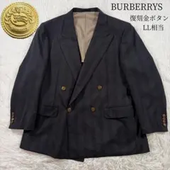 極美品 バーバリー 紺ブレ モヘヤ混 ダブル 刻印金ボタン 裏地シャドーホース 極美品 バーバリー 紺ブレ 刻印金ボタン モヘヤ混ダブル 裏地シャドー