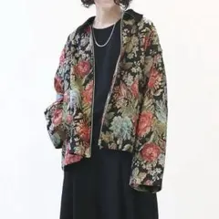 【新品】【minsobi】花柄ロングジャガードジャケット古着韓国系Y2Kグランジ