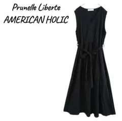 ロングワンピース 【F】 レディース 黒 大人カジュアル 春夏 Vネック ワンピ