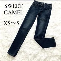スウィートキャメル ストレッチスキニーデニムパンツ ジーンズ 紺　XSのサムネイル