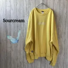Sourcream/サワークリーム/トレーナー/黄色/オーバーサイズ/刺繍/F