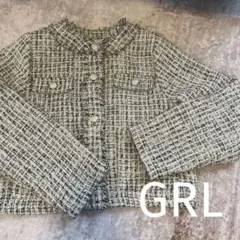GRL ツイード ノーカラージャケット フリンジデザインのサムネイル