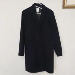 ロングコート シングルボタン(ネイビー)