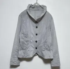 GIANNI LO GIUDICE 光沢 フリルカラー ジャケット グレー 36のサムネイル