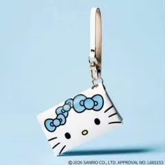 mini 5月号付録 みずいろ ハローキティの サフィアーノレザー調マルチケース