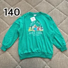 新品未使用　タグ付　韓国子供服　140 ミッキーフレンズ　トレーナー　裏毛　緑