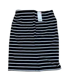 【新品タグ付き】UNIQLO WOMEN ペンシルボーダースカート L ブラック