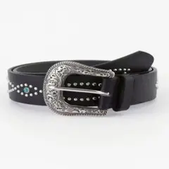 ベルト ターコイズベルト 黒 y2k パンク グランジ アメカジ バックル