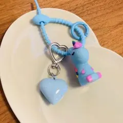 ユニコーン　y2k キーホルダー　キーチャーム　ユニコーン ブルー　ハート　韓国