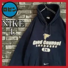 NIKE スウッシュ 刺繍 ラクロス カレッジ 袖太フーディー パーカー ナイキ