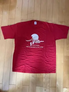 【ヴィンテージ】JERZEES フロントプリントTシャツ　赤古着