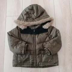 オリーブグリーン ダウンコート ファー付き