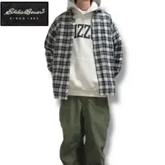 好配色 00s エディーバウアー 黒タグ シャドーチェック ネルシャツ