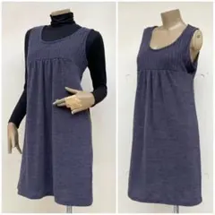 新品 シンプルな濃いグレーのニットチュニック 大きめM〜小さめL位