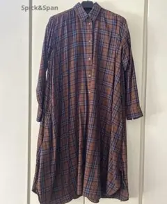Spick&Spanチェックロングワンピース