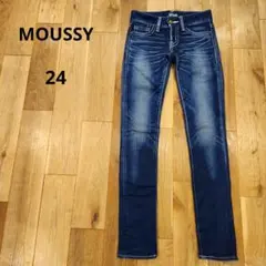【美品】moussy パウダーデニム　スキニーデニム　24　ローライズ