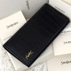 美品✨25年購入 現行 SAINTLAURENT サンローラン 財布 クロコ