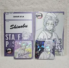 鬼滅の刃 鬼滅の奏宴 グリッター缶バッジ サテンステッカー 胡蝶しのぶ