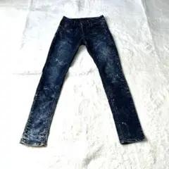 イング INGNI ケミカルウォッシュ美脚スキニーデニム ストレッチ M 紺