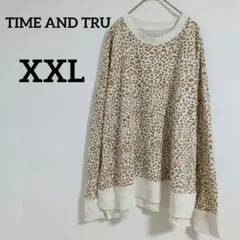 即購入OK❤TIME AND TRU 【XXL】トレーナー ヒョウ柄 長袖 裏毛
