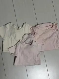 ベビー服セット アイボリー ピンク 3点