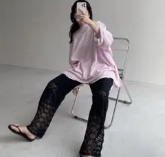 wee9s / vintage like lace pants / ブラック 1のサムネイル