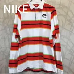 ナイキ　Nike ラガーシャツ　ボーダー　長袖ポロシャツ　R