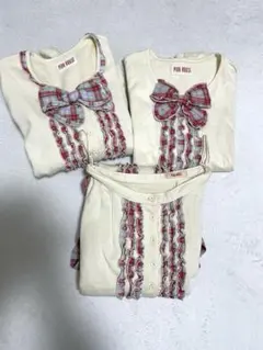 ピンクハウス　チェックリボン付き3点セット