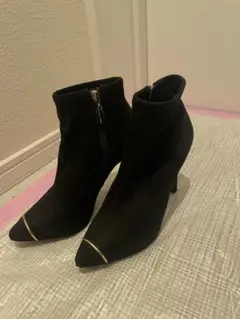 リエンダ rienda ブラックスエード　ショートブーツ