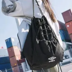 UMBRアンブロ 別注 ロゴ 刺繍 ナイロン ドローコード ナップサック