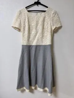 Début アイボリーグレー 半袖ワンピース