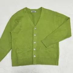 PUNYUS グリーン Vネック カーディガン
