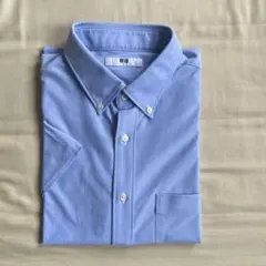 ユニクロ　ライトブルー ボタンダウン 半袖シャツ Lサイズ