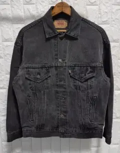 80s★USA製★リーバイス70507濃スミクロブラックデニムジャケットGジャン