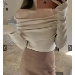 グレイル　オフショルダーニットトップスdr626 アイボリー　ニット