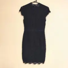H&M パーティードレス ネイビー レース 半袖 ワンピースのサムネイル
