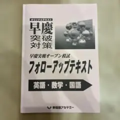 早慶突破対策 早慶実戦オープン模試 フォローアップテキスト - メルカリ