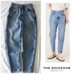 ◯ ザ シンゾーン【洗える】ハイウエスト キャロット デニム パンツ