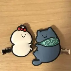 お文具さん　猫さん　前髪クリップ
