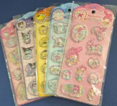 サンリオ ぷっくりウォーターカーシール 5枚セット キラキラ 立体ステッカー