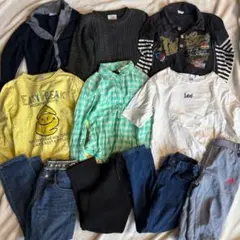 10点まとめ売り男の子120 保育園通園着替えデニムトップス
