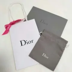 【新品・未使用】ディオール 非売品 ノベルティ ロゴ入り 巾着 ポーチ グレー