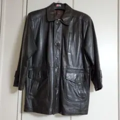 ヴィンテージ 古着 イギリス羊革 レザーコート　Lサイズ