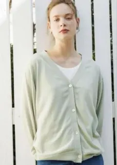 アーバンリサーチ　サニーレーベル クールミスト カーディガン ライトグリーン