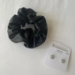 アネモネ　ビーガンレザーシュシュ